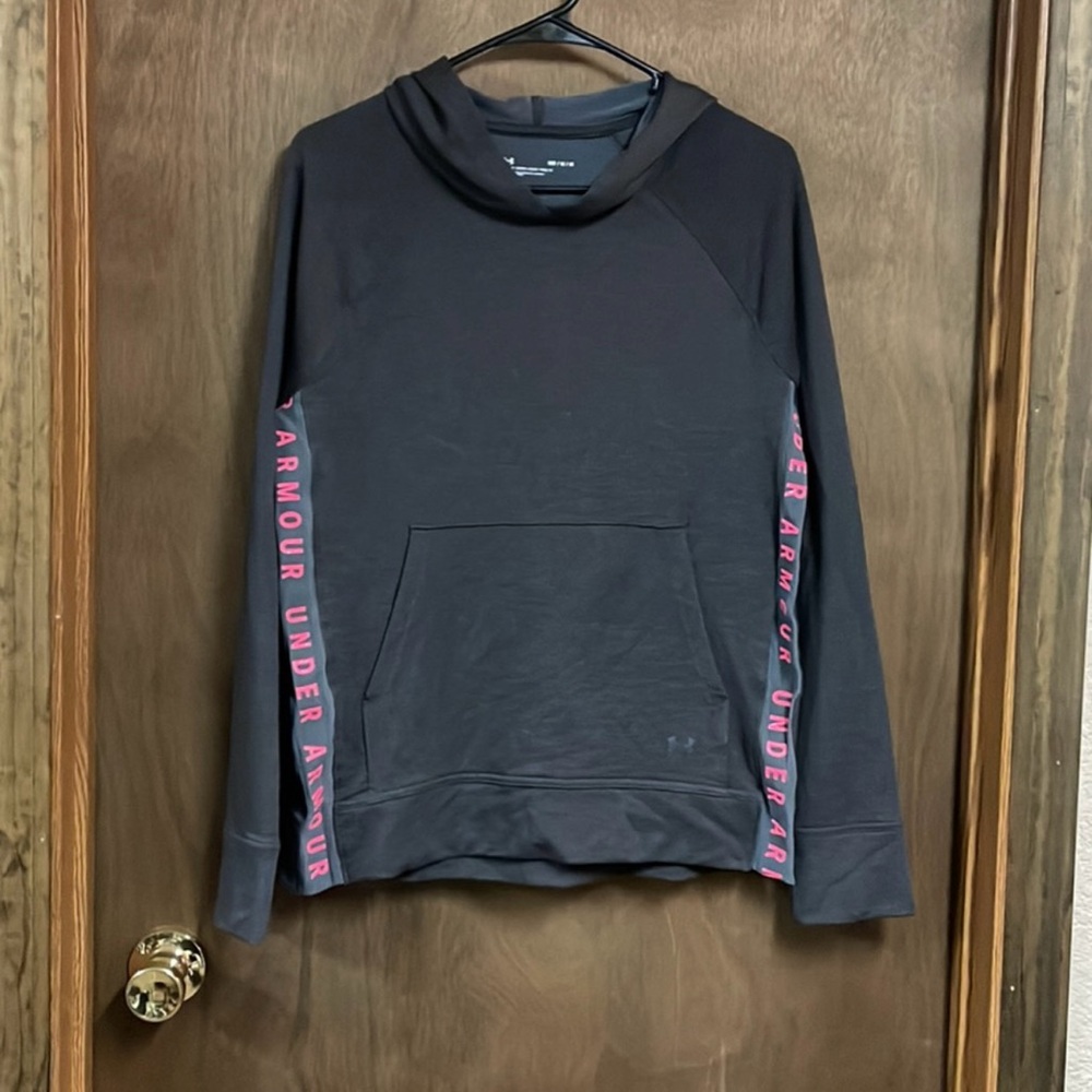 Under Armour Pullover Hoodie Sweatshirt Grey Purple‎ Medium